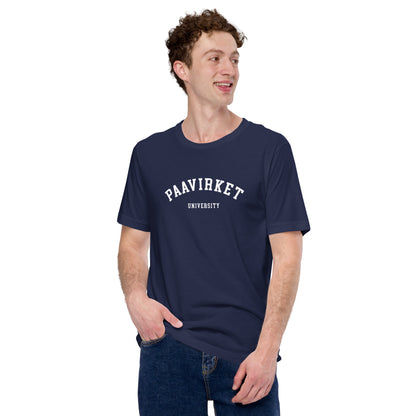 Paavirket University Unisex t-shirt